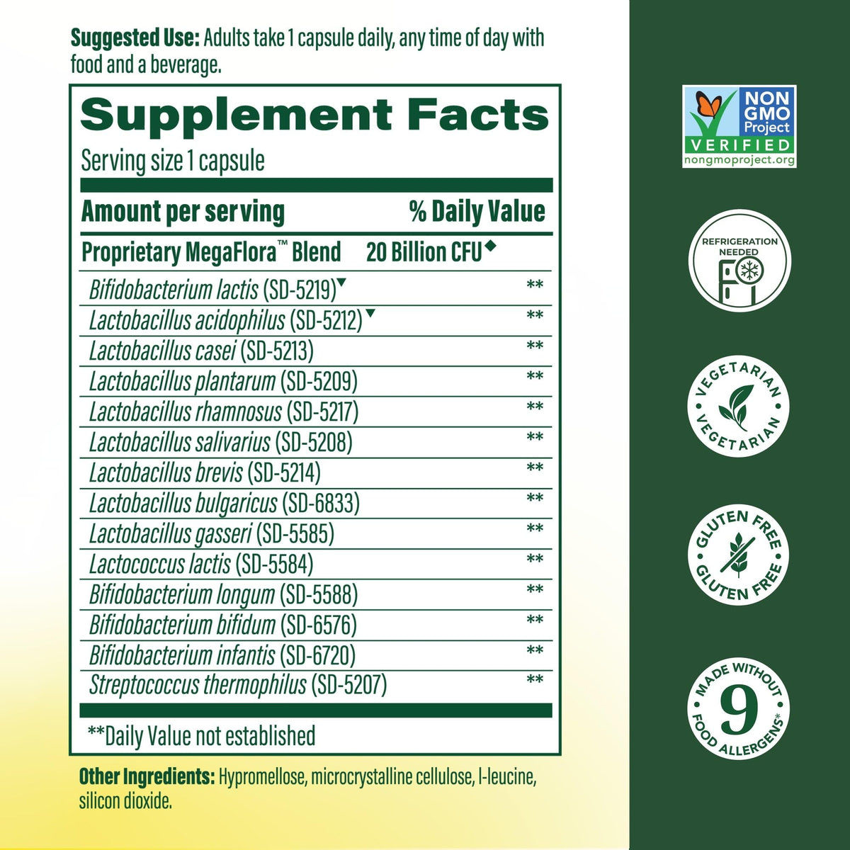 MegaFood MegaFlora Probiotic - Probiotics for Women Digestive Health - Immune Support Supplement - 20 Billion CFU - 14 Strains - Non-GMO - FENGGESTORE20