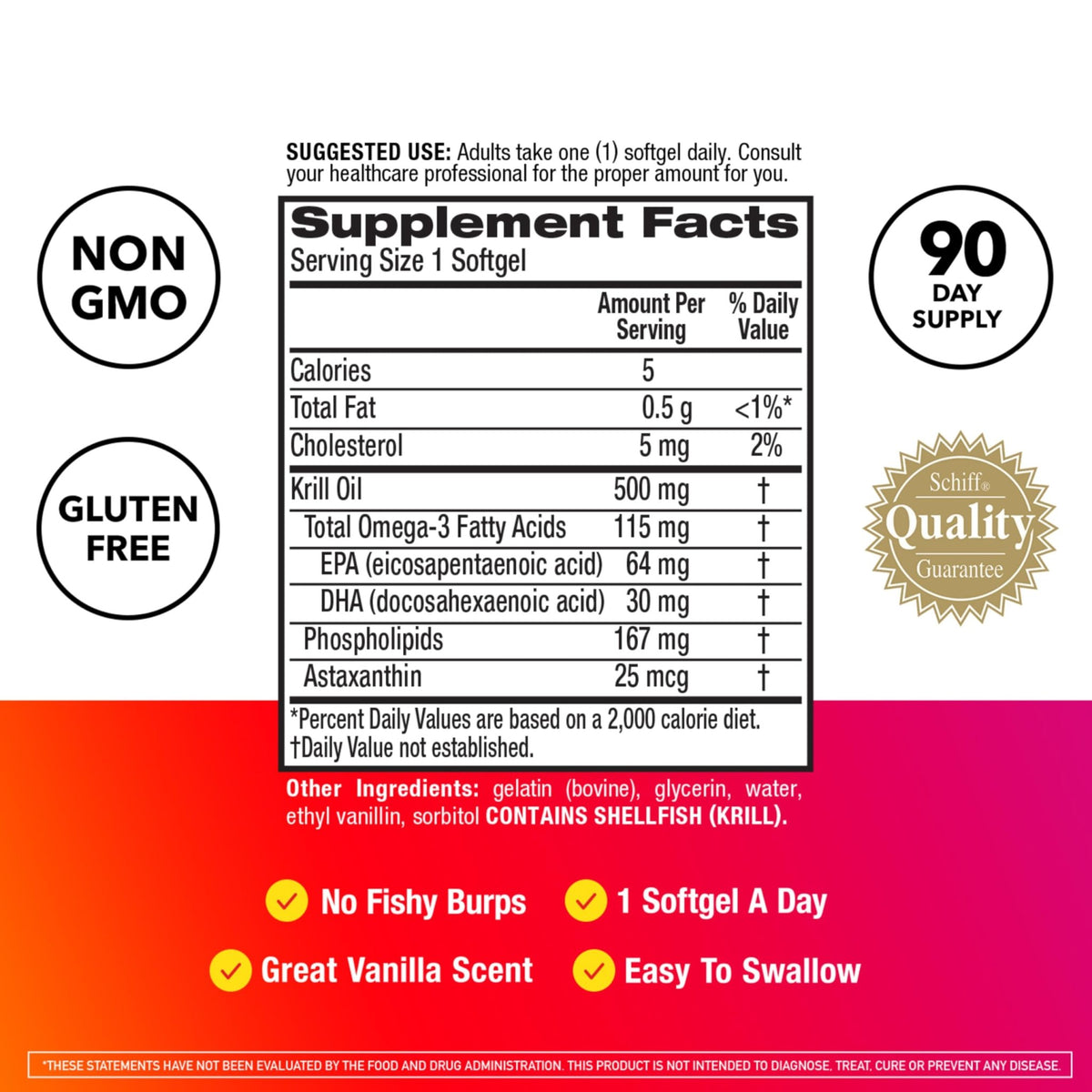 MegaRed Antarctic Krill Oil 500mg Omega 3 Fatty Acid Supplement, Extra Strength EPA & DHA Krill Oil Softgels (90cnt Box), Astaxanthin - FENGGESTORE20
