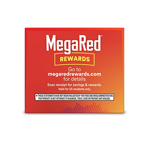 MegaRed Antarctic Krill Oil 500mg Omega 3 Fatty Acid Supplement, Extra Strength EPA & DHA Krill Oil Softgels (90cnt Box), Astaxanthin - FENGGESTORE20