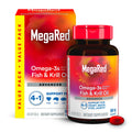 Megared Omega-3 Fish Oil + High Absorption Krill Oil 500mg Softgels, MegaRed Advanced 4in1 (80 count in a bottle) Concentrated Omega-3 Fish - FENGGESTORE20