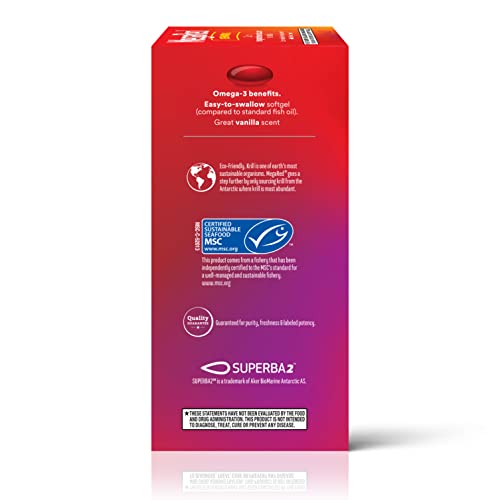 Megared Omega-3 Fish Oil + High Absorption Krill Oil 500mg Softgels, MegaRed Advanced 4in1 (80 count in a bottle) Concentrated Omega-3 Fish - FENGGESTORE20