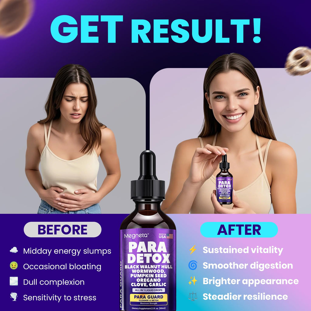 MEGNETA Wormwood Black Walnut Clove Cleanse for Humans- Herbal Gut Cleanse & Digestive Support with Garlic, - FENGGESTORE20