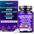 MEGNETA Wormwood Black Walnut Clove Cleanse for Humans, Intestinal Cleanse & Gut Detox with Pumpkin Seed & Oregano - FENGGESTORE20