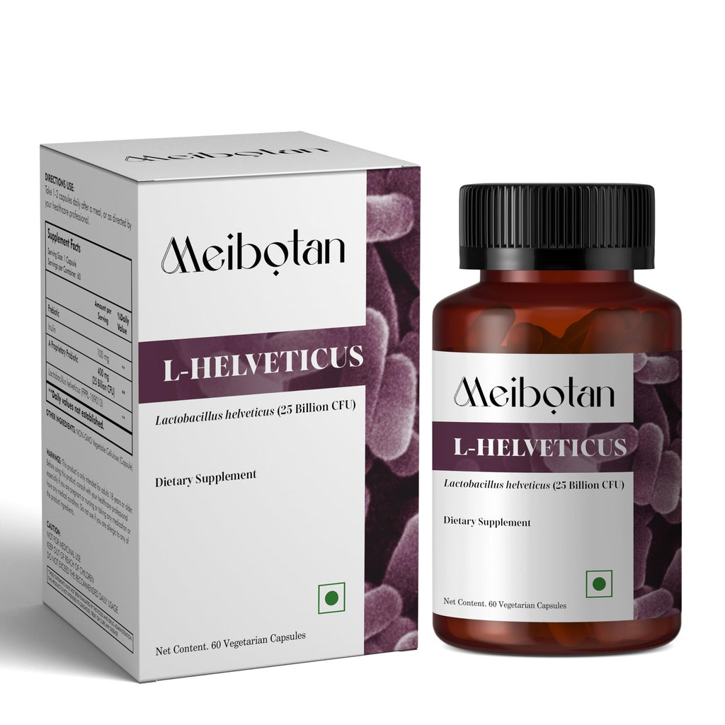 MEIBOTAN L-Helveticus Probiotic Bacteria with 25 Billion CFU for Women & Men, Helps Digestion, Nutrient Absorption and Fight Bad Bacterias - 60 Veggie Capsules - FENGGESTORE20