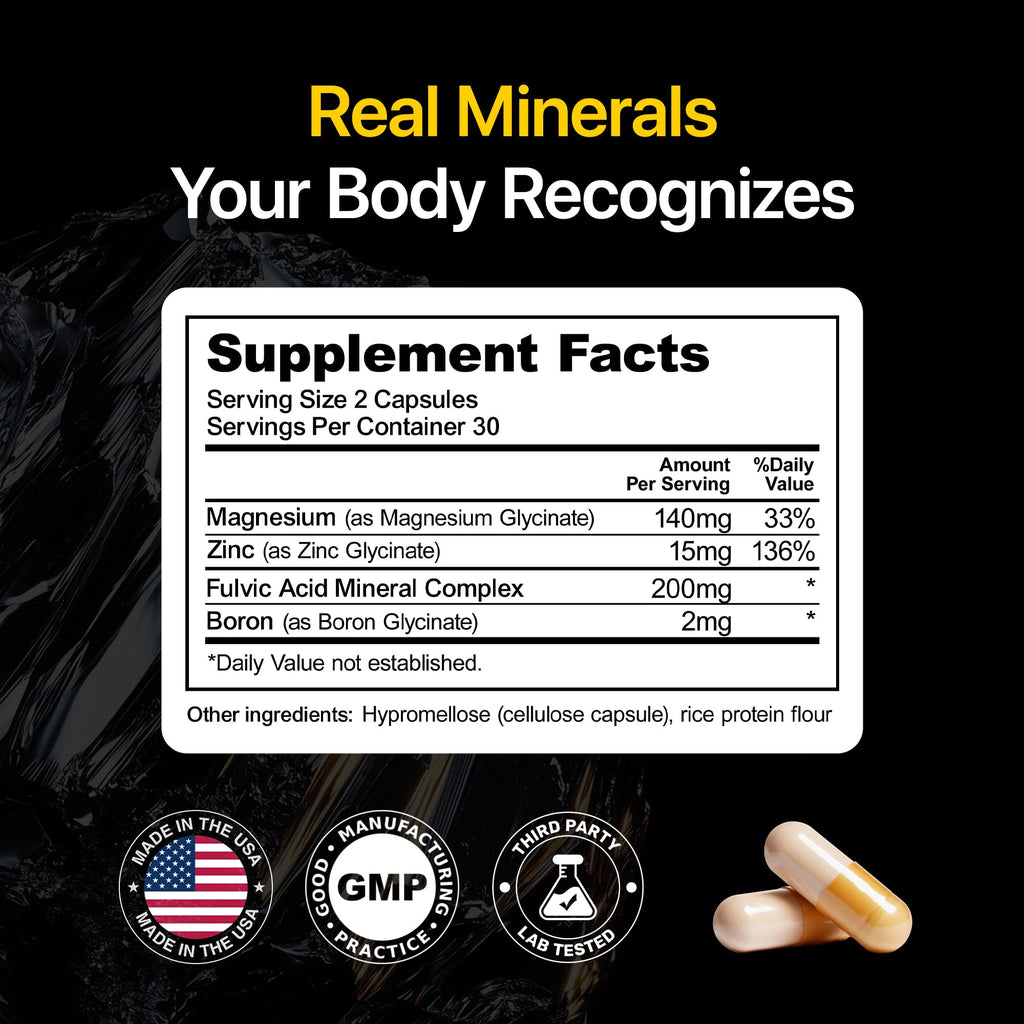 Menerals Mens Multivitamin – Powerful All in One Mineral Supplement for Men – Natural Trace Minerals with Fulvic Acid from Rich American Soil - FENGGESTORE20