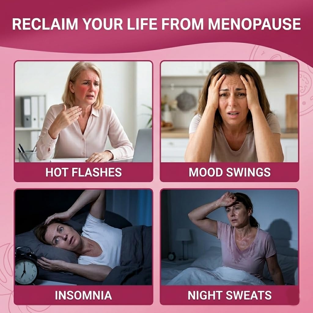 Menopause Supplements for Women with Probiotics, DIM, Black Cohosh, Chasteberry & Soy Isoflavones Support Hormone Balance & Helps Relieve Hot Flashes, Night Sweats - 60 Servings (Made & Tested in USA) - FENGGESTORE20