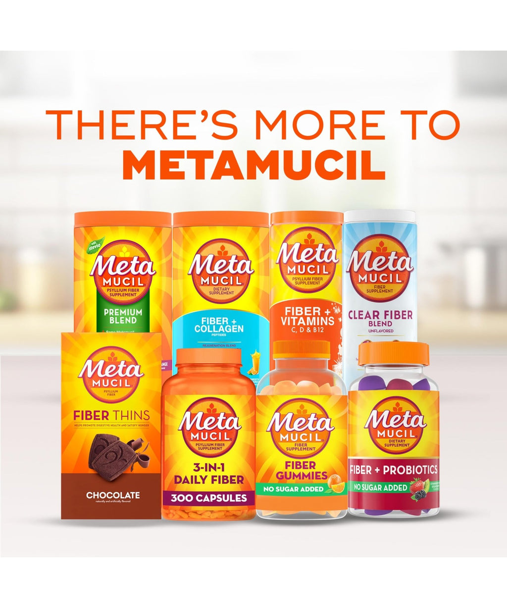 Metamucil Fiber Gummies for Adults, No Sugar Added Orange Flavor, 5g Prebiotic Plant Based Fiber Supplement Blend, 120 Count - FENGGESTORE20