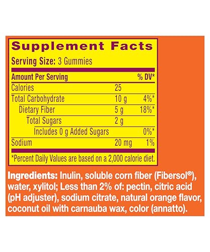 Metamucil Fiber Gummies for Adults, No Sugar Added Orange Flavor, 5g Prebiotic Plant Based Fiber Supplement Blend, 120 Count - FENGGESTORE20