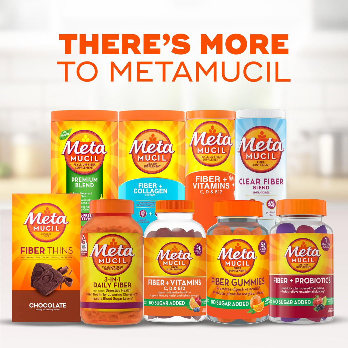 Metamucil Fiber Supplement, Unflavored Clear Mixing Powder, No Grit, No Sugar Added, Plant Based Prebiotic Fiber Supplement - FENGGESTORE20