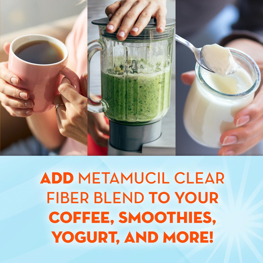 Metamucil Fiber Supplement, Unflavored Clear Mixing Powder, No Grit, No Sugar Added, Plant Based Prebiotic Fiber Supplement - FENGGESTORE20
