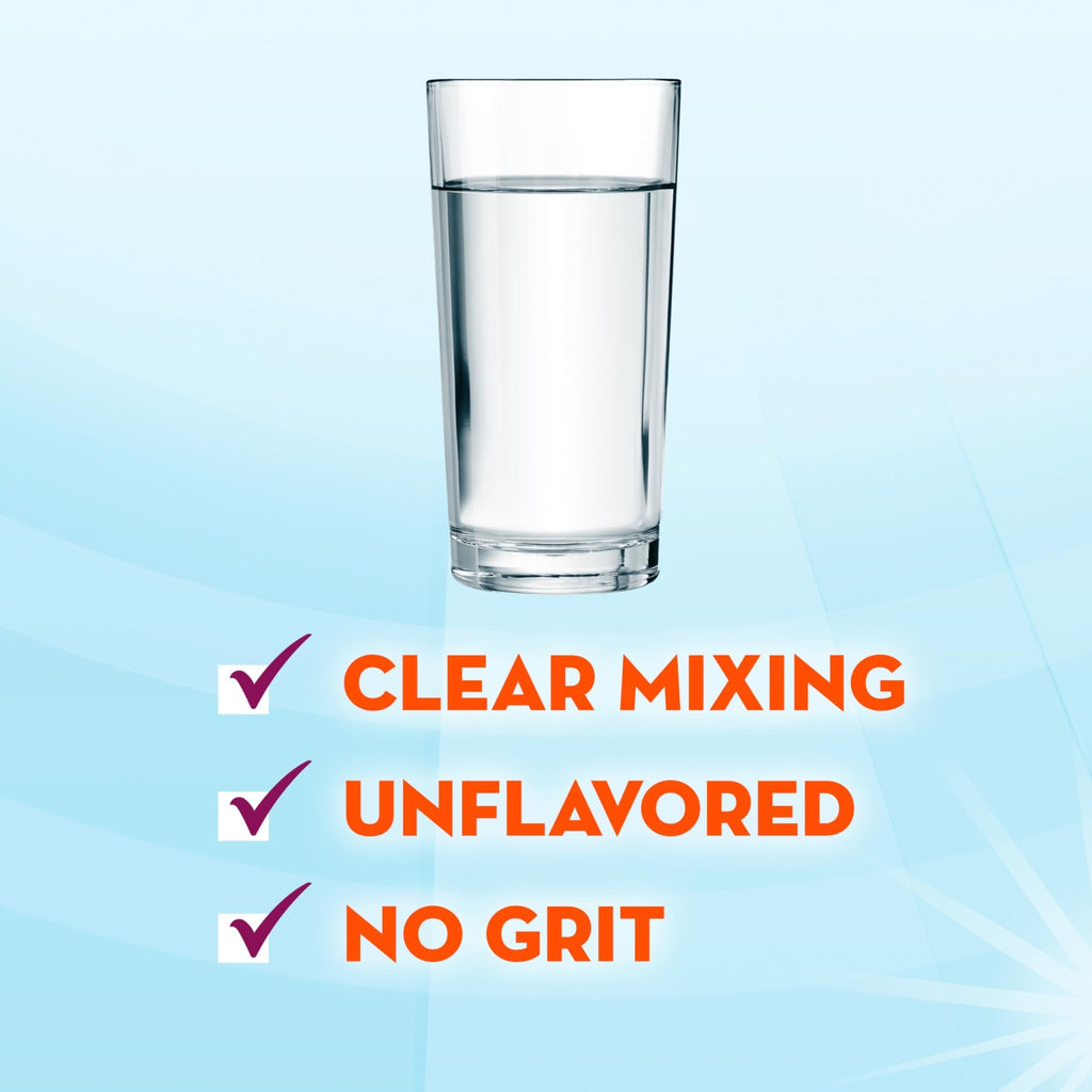 Metamucil Fiber Supplement, Unflavored Clear Mixing Powder, No Grit, No Sugar Added, Plant Based Prebiotic Fiber Supplement - FENGGESTORE20