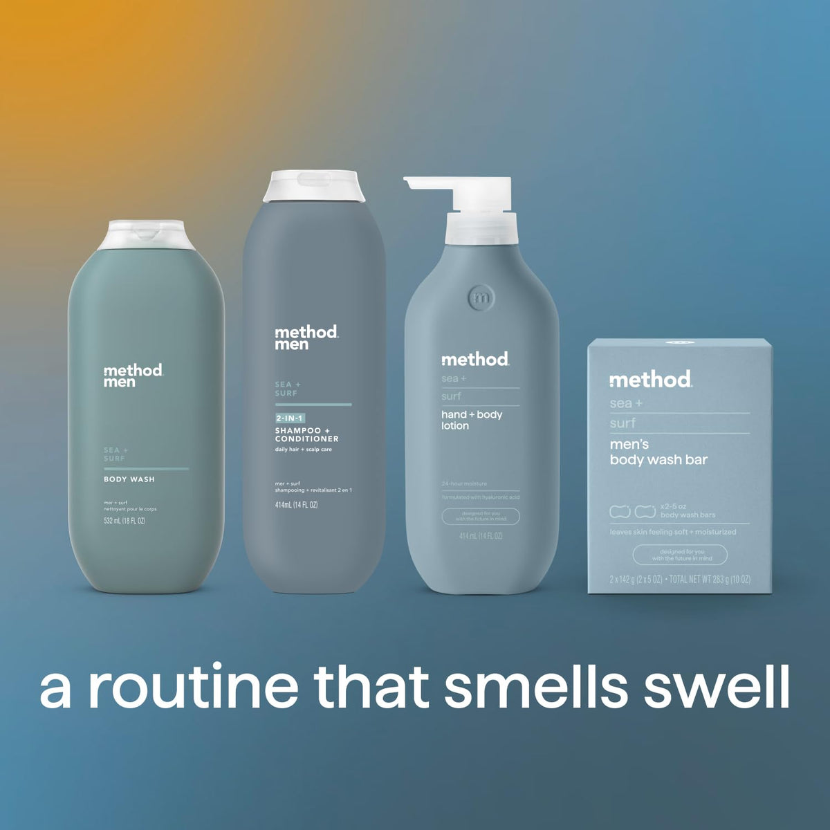 Method Men Body Wash, Sea and Surf Scent, Paraben and Phthalate Free, Quick-Lathering - FENGGESTORE20