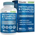 Methylated B Complex with Methylfolate and B12 Methylcobalamin 1000 mcg - Methylated Multivitamin for Energy, Brain Function, and Wellness - Vitamin B Complex for Men & Women (90 Servings) (Pack of 1) - FENGGESTORE20