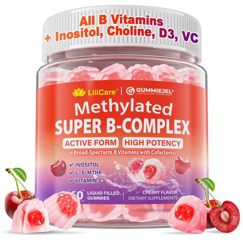 Methylated Vitamin B Complex Gummies for Women & Men - 12-in-1 Multivitamin with 1000 mcg Methyl B12, 1700 mcg Methylfolate, 2000 mcg Biotin, Inositol for Energy - FENGGESTORE20