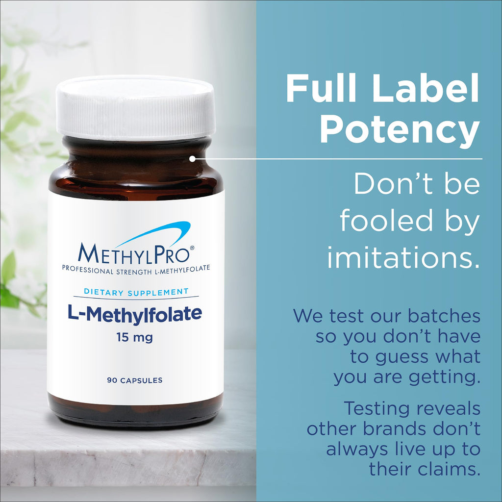 MethylPro 15mg L-Methylfolate (30 Capsules) - Professional Strength Active Methylfolate, 5-MTHF Supplement for Mood, Brain Health + Immune Support, - FENGGESTORE20