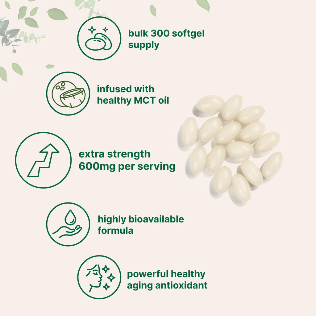 Micro Ingredients Alpha Lipoic Acid 600mg with MCT Oil, 300 Softgels | ALA Supplement for Liver, Antioxidants, Nerve, Cardiovascular Health Support - FENGGESTORE20