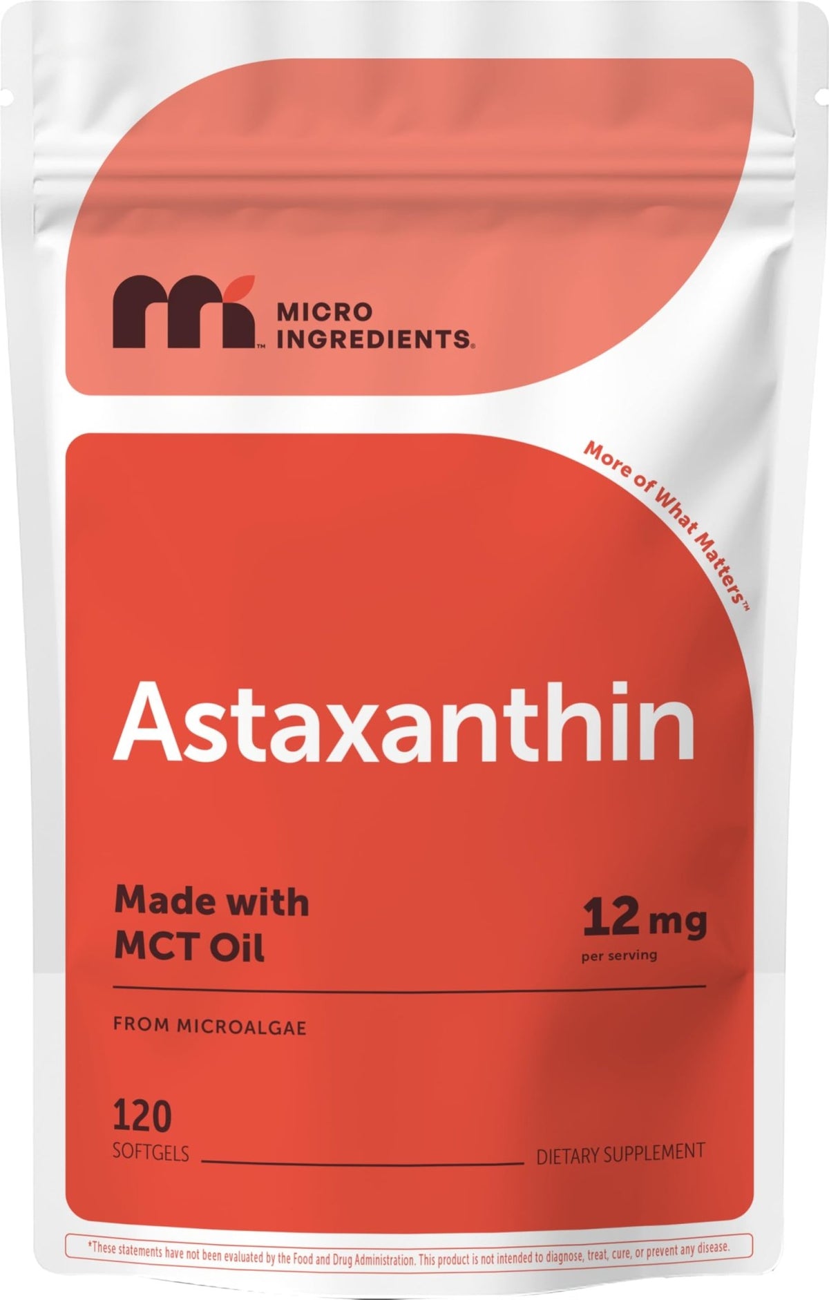 Micro Ingredients Astaxanthin 12mg with MCT Oil, 120 Softgels, 4 Month Supply | Premium Astaxanthin Antioxidant Supplements* | Fresh Microalgae Source - FENGGESTORE20