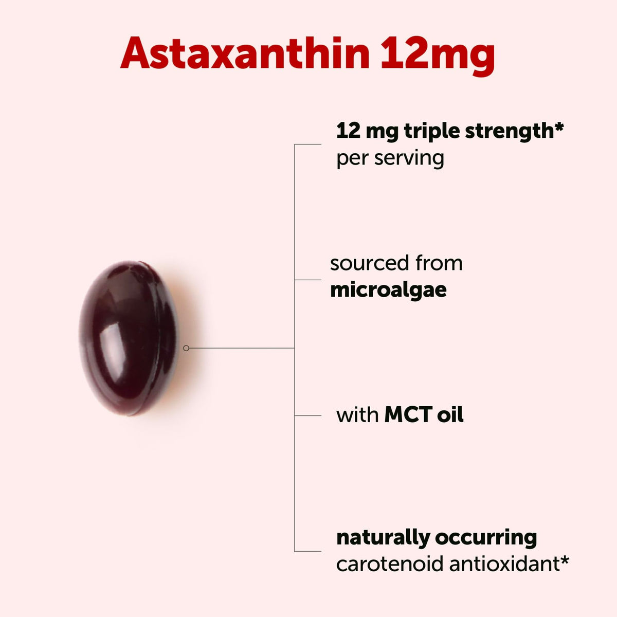 Micro Ingredients Astaxanthin 12mg with MCT Oil, 120 Softgels, 4 Month Supply | Premium Astaxanthin Antioxidant Supplements* | Fresh Microalgae Source - FENGGESTORE20
