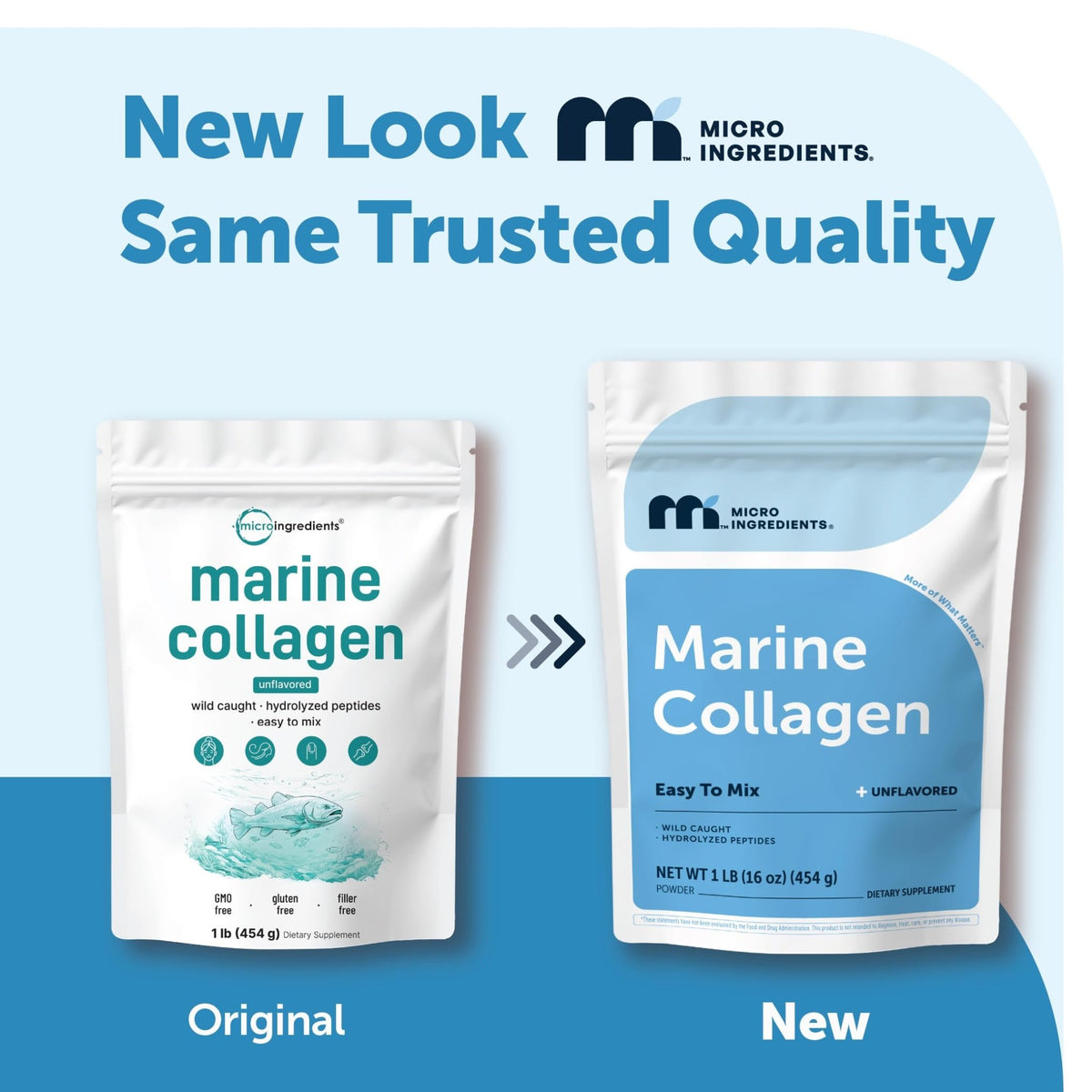 Micro Ingredients Marine Collagen Peptides Powder, 1 lb | Type I Marine Collagen + Natural Protein | Wild-Caught Fish Source - FENGGESTORE20