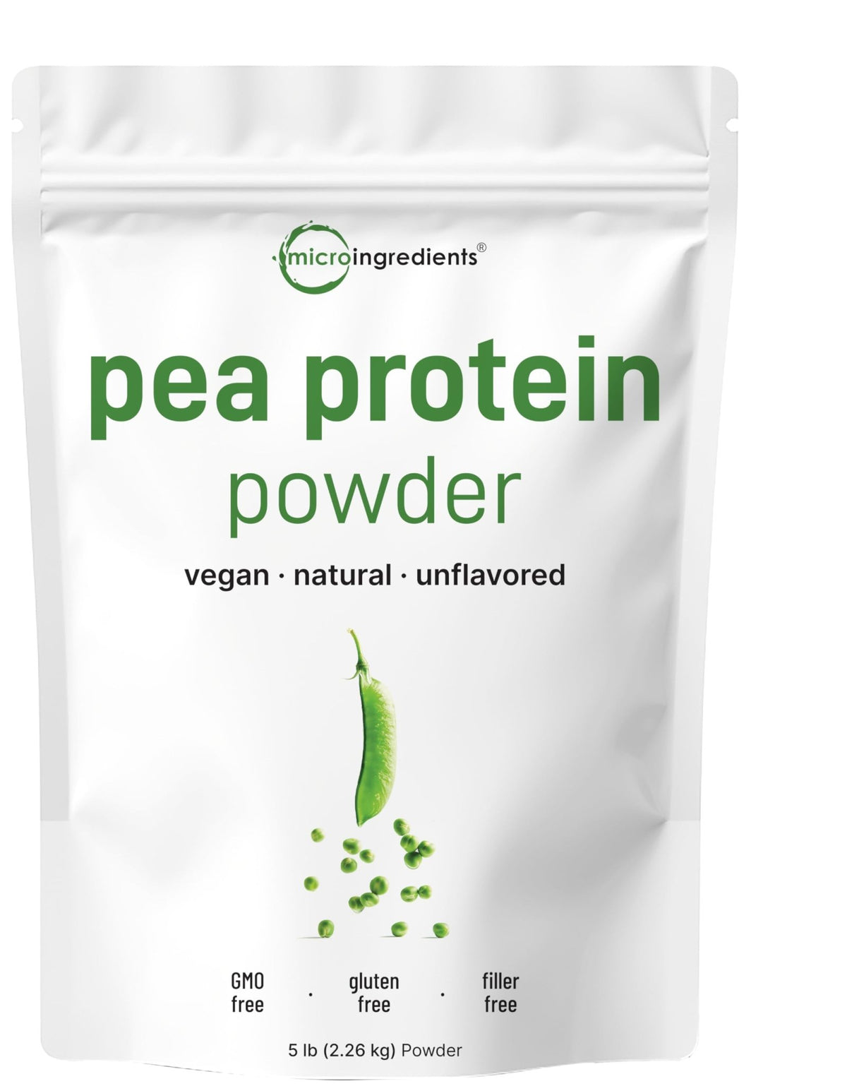 Micro Ingredients North American Grown, Pea Protein Powder, 5 Pounds | Plant Based, Unflavored | Complete Vegan Protein Source with BCAAs & EAAs – 27g Serving | Non-GMO, Keto Friendly - FENGGESTORE20