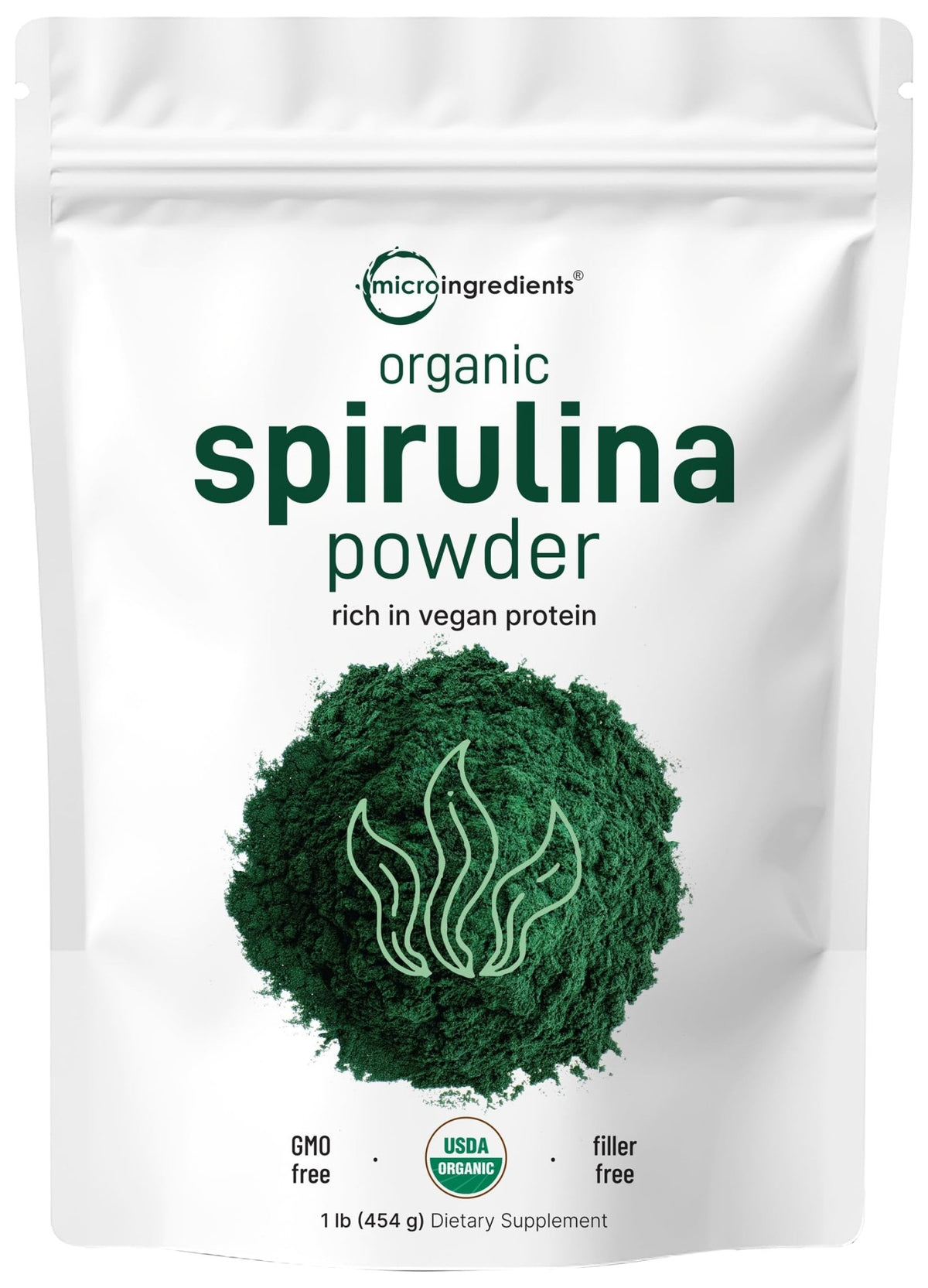 Micro Ingredients Organic Spirulina Powder, 1lb | Blue-Green Algae, Rich in Vegan Protein, Vitamins & Minerals | Source of Natural Chlorophyll & Enzymes - FENGGESTORE20