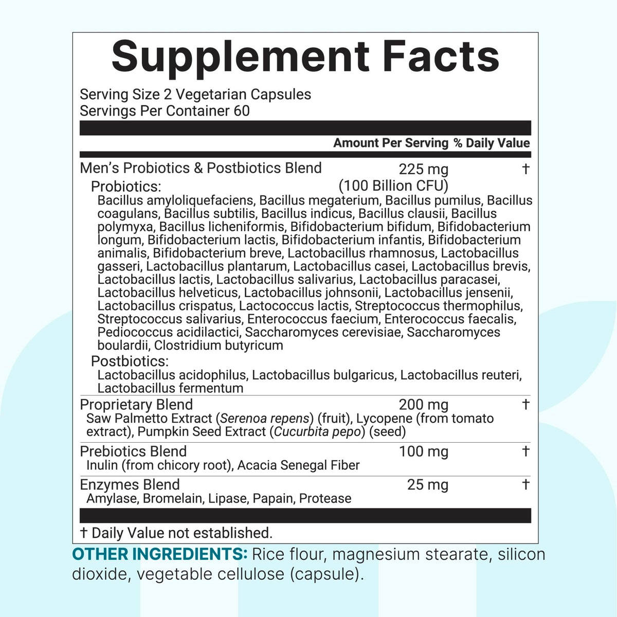 Micro Ingredients Probiotics for Men 100 Billion CFU, 40 Strains, 120 Vegetarian Capsules | Pre, Probiotics, Postbiotics & Enzymes | Pre, Probiotics, Enzymes, Saw Palmetto, Pumpkin Seed & Lycopene - FENGGESTORE20