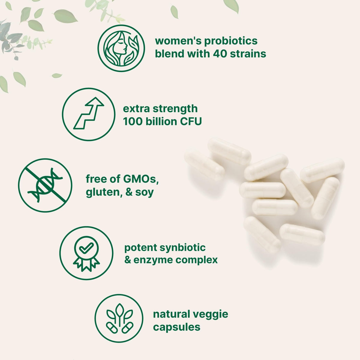 Micro Ingredients Probiotics for Women 100 Billion CFU with Prebiotics, 120 Veggie Capsules | pH Balance, Urinary Tract, Vaginal & Gut Health Support* - FENGGESTORE20