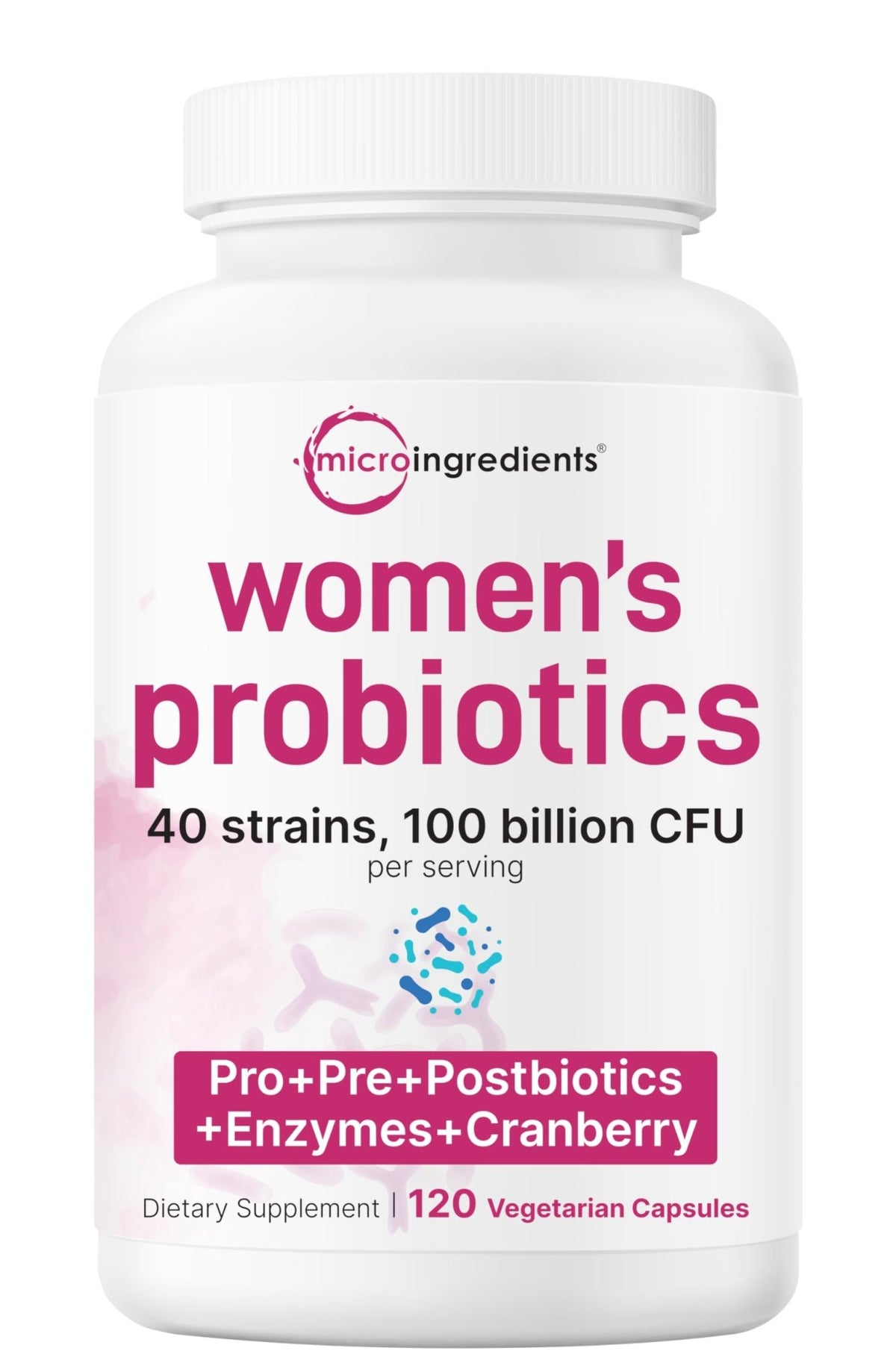Micro Ingredients Probiotics for Women 100 Billion CFU with Prebiotics, 120 Veggie Capsules | pH Balance, Urinary Tract, Vaginal & Gut Health Support* - FENGGESTORE20