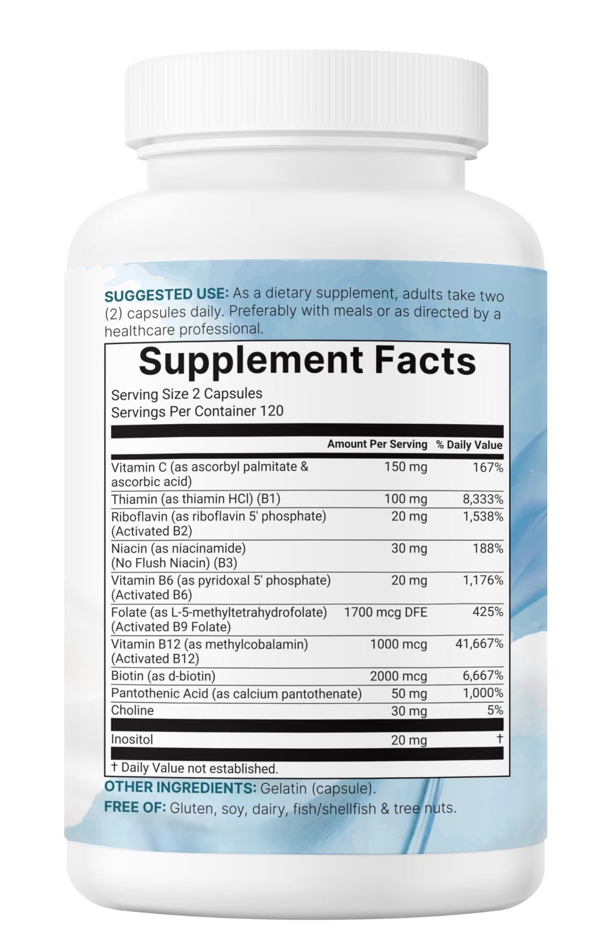 Micro Ingredients Pure Methylated B Complex, 240 Capsules | 11-in-1 Formula with Methylfolate, B12, Thiamin, Inositol, Choline, & Fat Soluble Vitamin C - FENGGESTORE20
