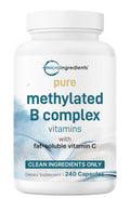 Micro Ingredients Pure Methylated B Complex, 240 Capsules | 11-in-1 Formula with Methylfolate, B12, Thiamin, Inositol, Choline, & Fat Soluble Vitamin C - FENGGESTORE20