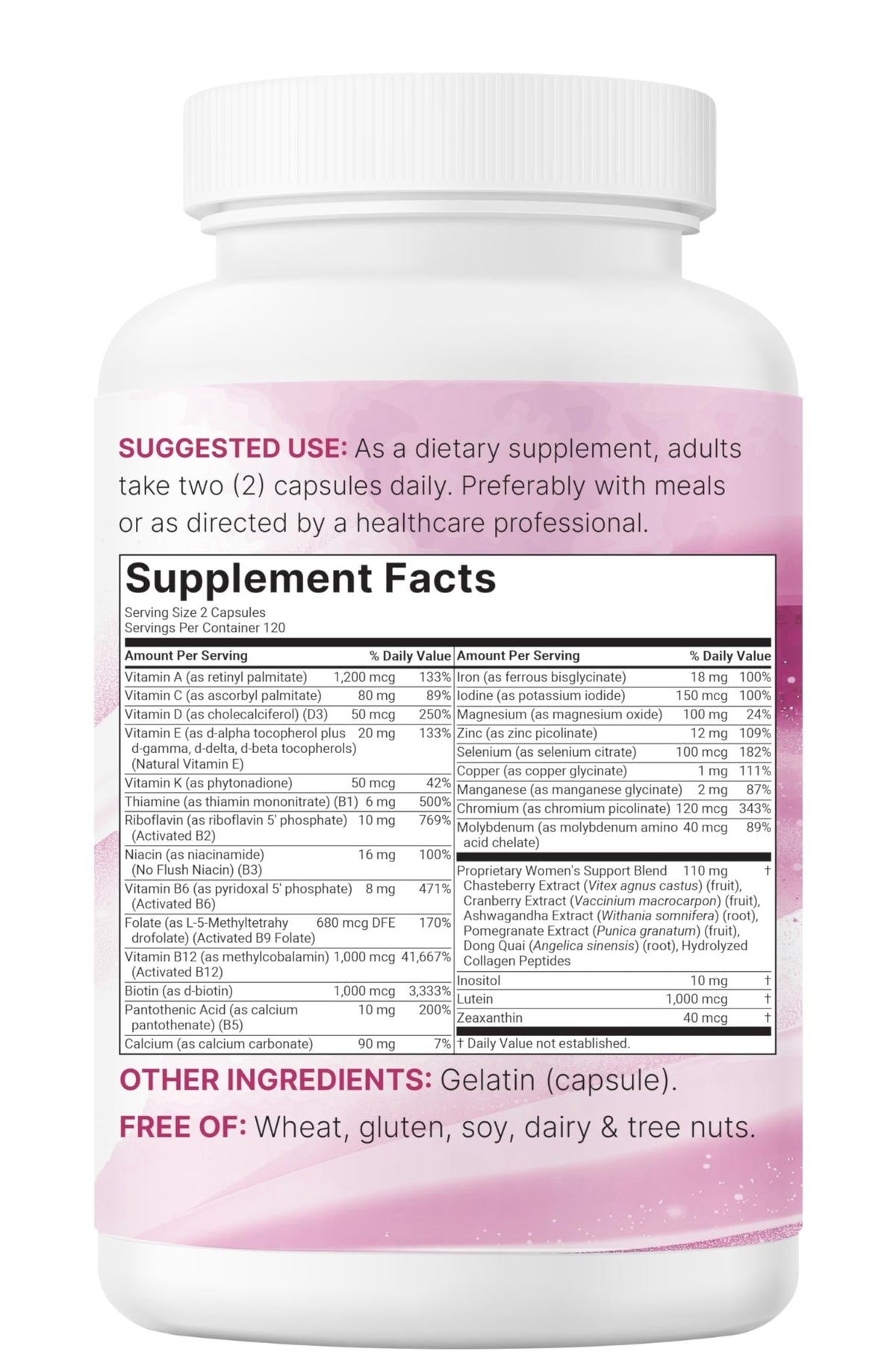 Micro Ingredients Pure Methylated Multivitamin for Women, 240 Capsules | 32-in-1 Formula with Vitamin B, C, D + Iron, Methylfolate & More - FENGGESTORE20
