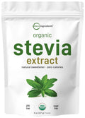 Micro Ingredients Pure Organic Stevia Powder, 8 Ounces, 1418 Serving, Highest Grade Stevia Green Leaf Extract Reb-A, Reduced Bitter Aftertaste, 0 Calorie, Natural Sweetener - FENGGESTORE20