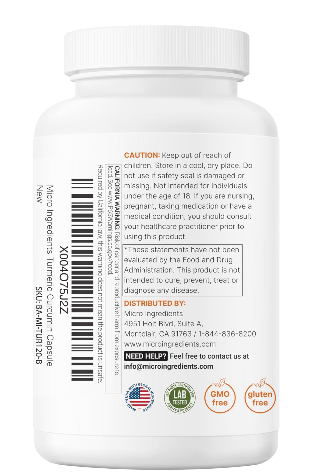 Micro Ingredients Pure Turmeric Curcumin Supplement 1,000mg – 95% Curcuminoids with Black Pepper & Ginger – High Absorption for Joint & Antioxidant Support - FENGGESTORE20