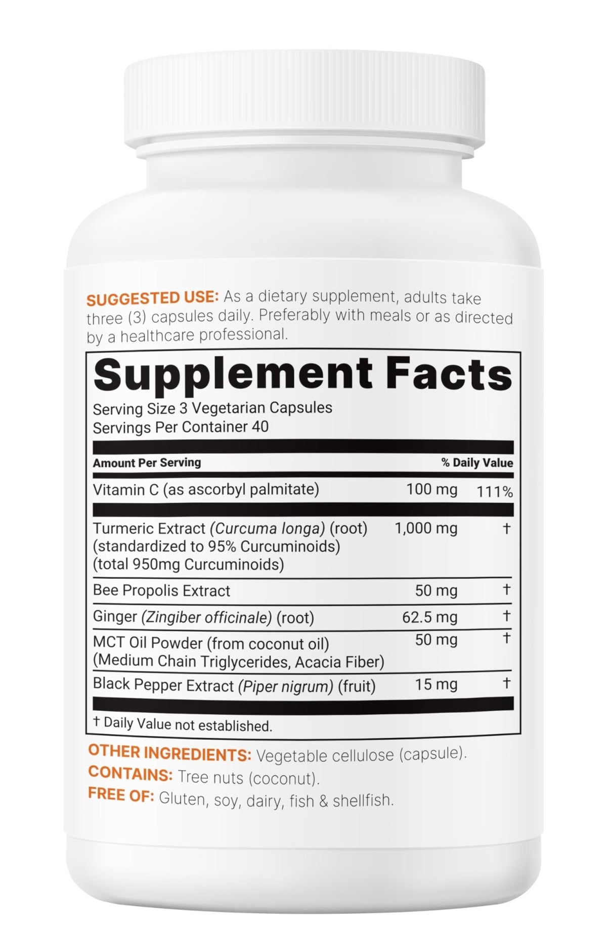 Micro Ingredients Pure Turmeric Curcumin Supplement 1,000mg – 95% Curcuminoids with Black Pepper & Ginger – High Absorption for Joint & Antioxidant Support - FENGGESTORE20