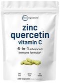 Micro Ingredients Quercetin with Vitamin C and Zinc, 240 Capsules | Quercetin 500mg, Vitamin C 500mg, Zinc 50mg (Picolinate, Citrate, Glycinate, Gluconate) - FENGGESTORE20