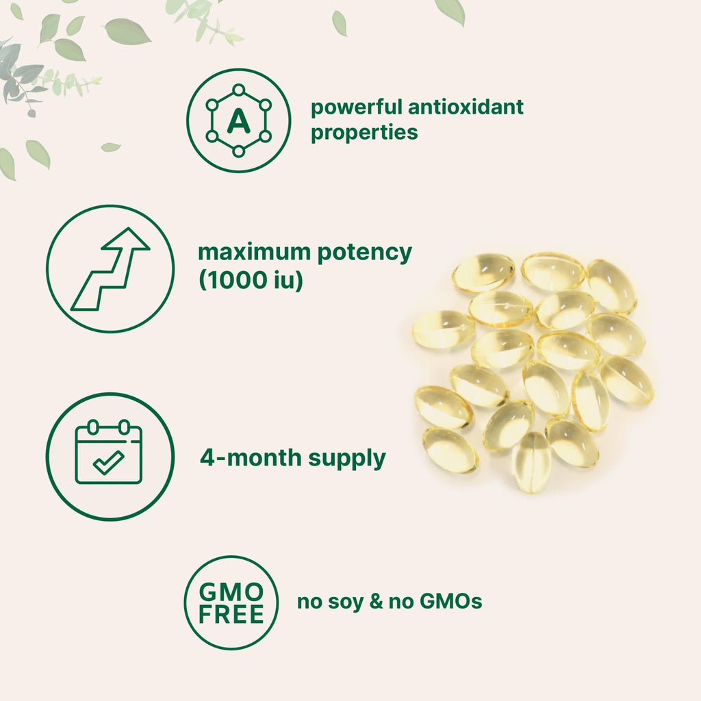 Micro Ingredients Vitamin E 1000 IU, 240 Softgels | Pure Vitamin E Oil Pills | Antioxidant Supplements for Skin and Face | Non-GMO, Gluten Free - FENGGESTORE20