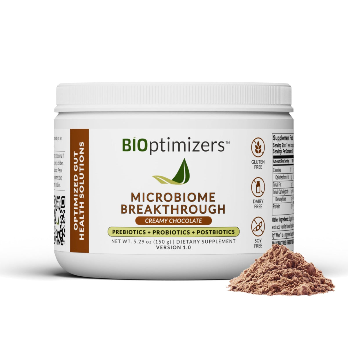 Microbiome Breakthrough Gut Support Powder Chocolate Flavor With Lactobacillus Strains, Bone Broth & Collagen Source of L-Glutamine Supports Digestive Comfort, Gas & Bloating Relief 30 Servings* - FENGGESTORE20
