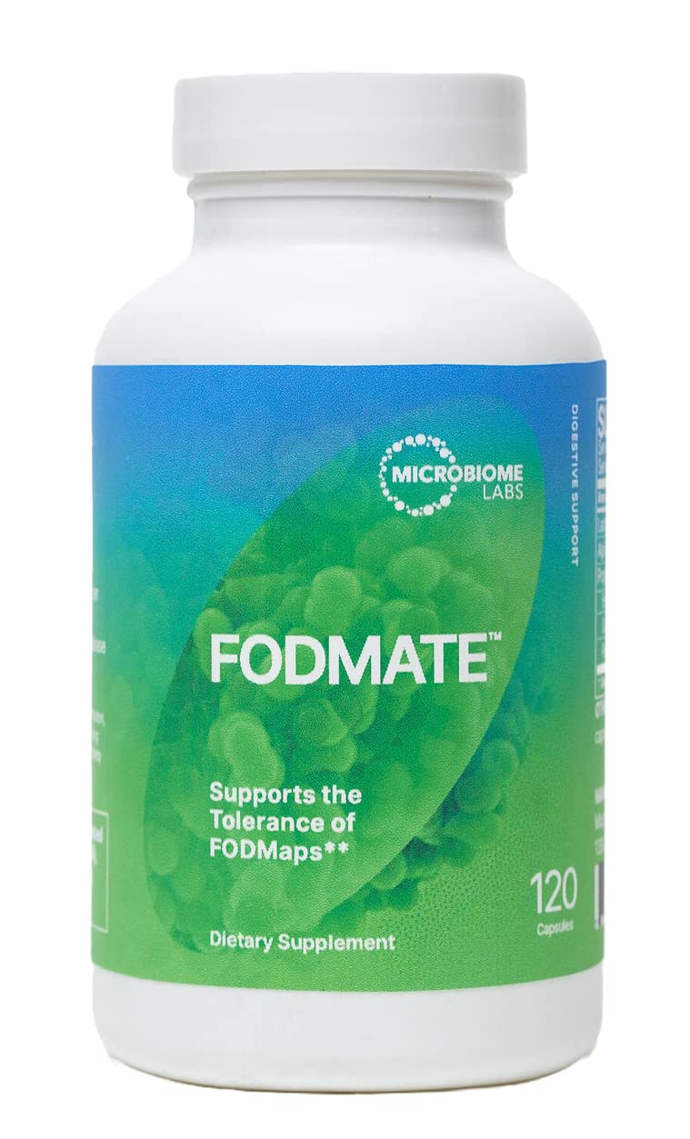 Microbiome Labs FODMATE Digestive Enzymes for Women & Men - Digestive Support for Low FODMAP Protocols & Occasional Bloating, Gas & Stomach Relief (120 Capsules) - FENGGESTORE20