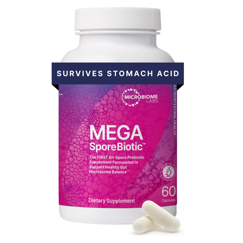 Microbiome Labs MegaSporeBiotic Probiotics for Women & Men - Spore-Based Probiotic for Gut Health & Digestive Support - Shelf-Stable, Travel-Friendly - FENGGESTORE20