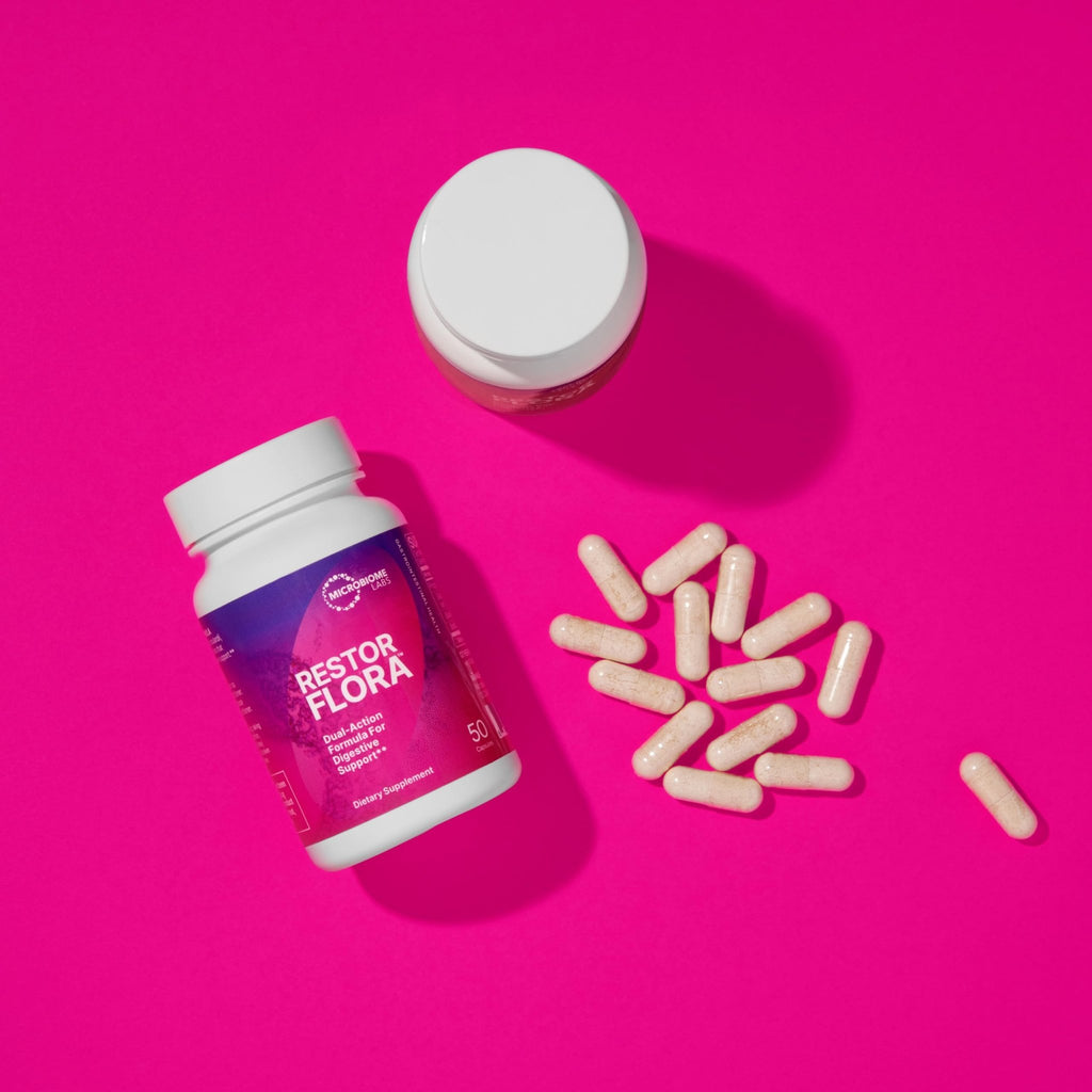 Microbiome Labs RestorFlora - Men's & Women's Probiotics for Digestive Health & Gut Reset - Spore Based Saccharomyces Boulardii Probiotics - FENGGESTORE20