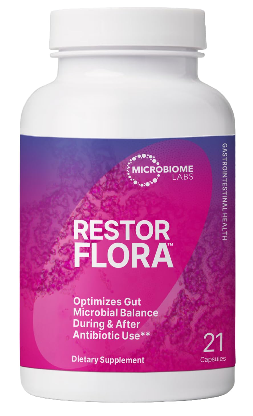 Microbiome Labs RestorFlora - Men's & Women's Probiotics for Digestive Health & Gut Reset - Spore Based Saccharomyces Boulardii Probiotics - FENGGESTORE20