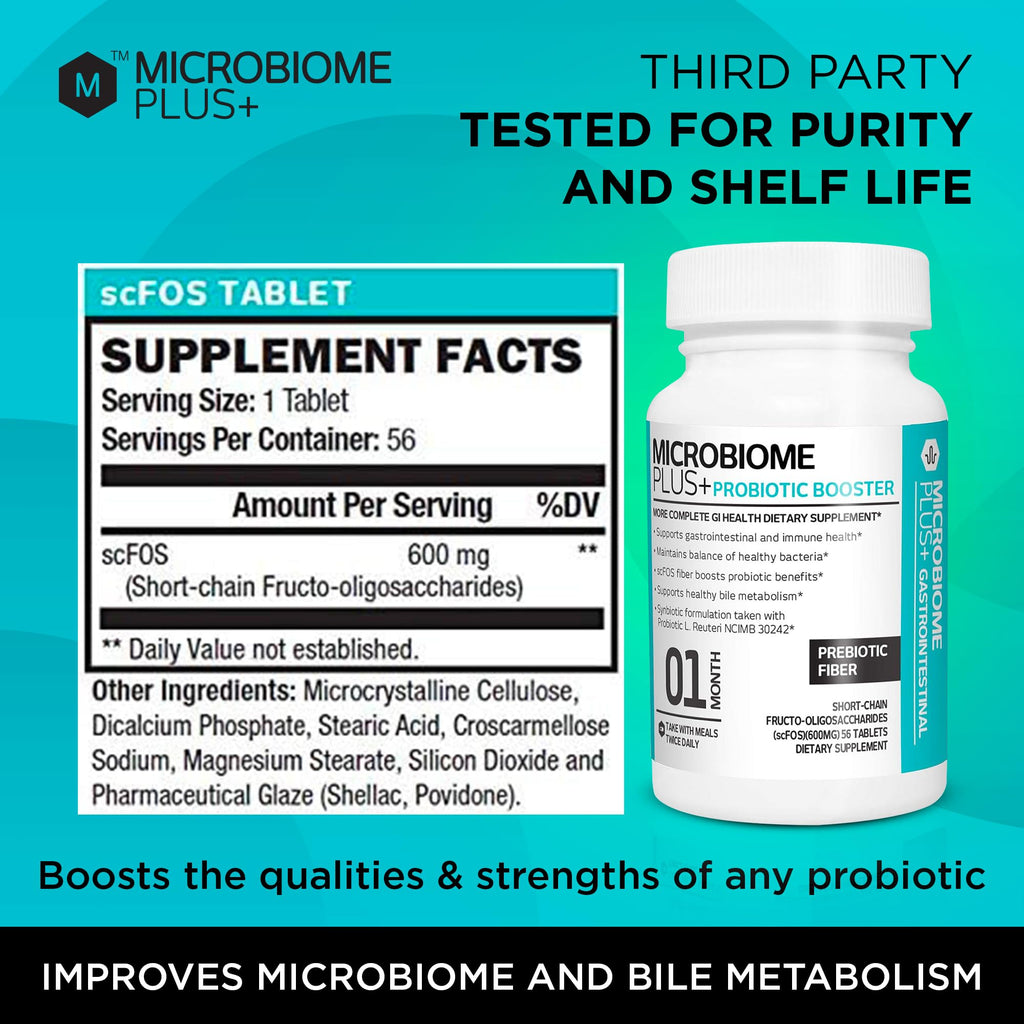 Microbiome Plus Prebiotics scFOS Prebiotic Fiber, Boosts Probiotic Benifits, GI Digestive Supplements, Allergy Safe and Gluten-Free - FENGGESTORE20
