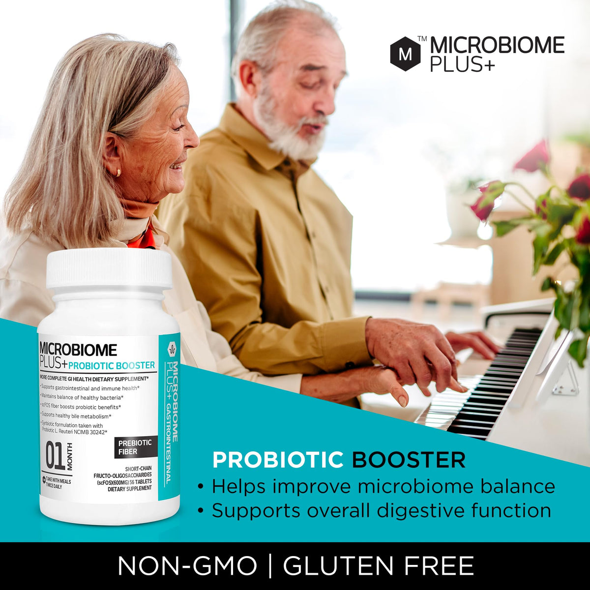 Microbiome Plus Prebiotics scFOS Prebiotic Fiber, Boosts Probiotic Benifits, GI Digestive Supplements, Allergy Safe and Gluten-Free - FENGGESTORE20