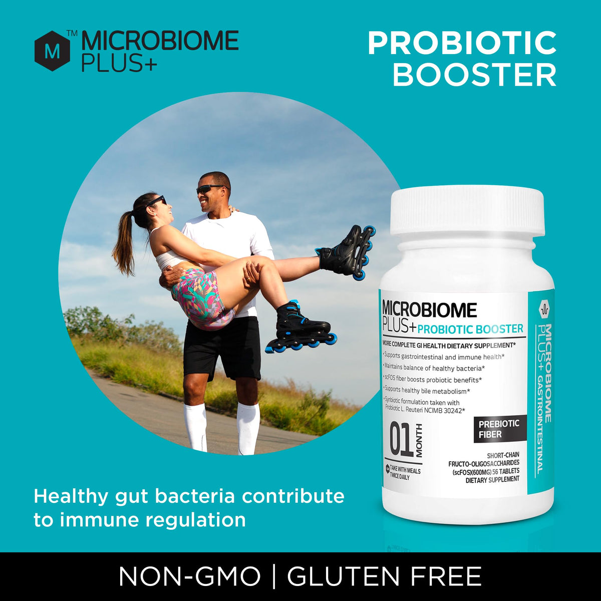 Microbiome Plus Prebiotics scFOS Prebiotic Fiber, Boosts Probiotic Benifits, GI Digestive Supplements, Allergy Safe and Gluten-Free - FENGGESTORE20