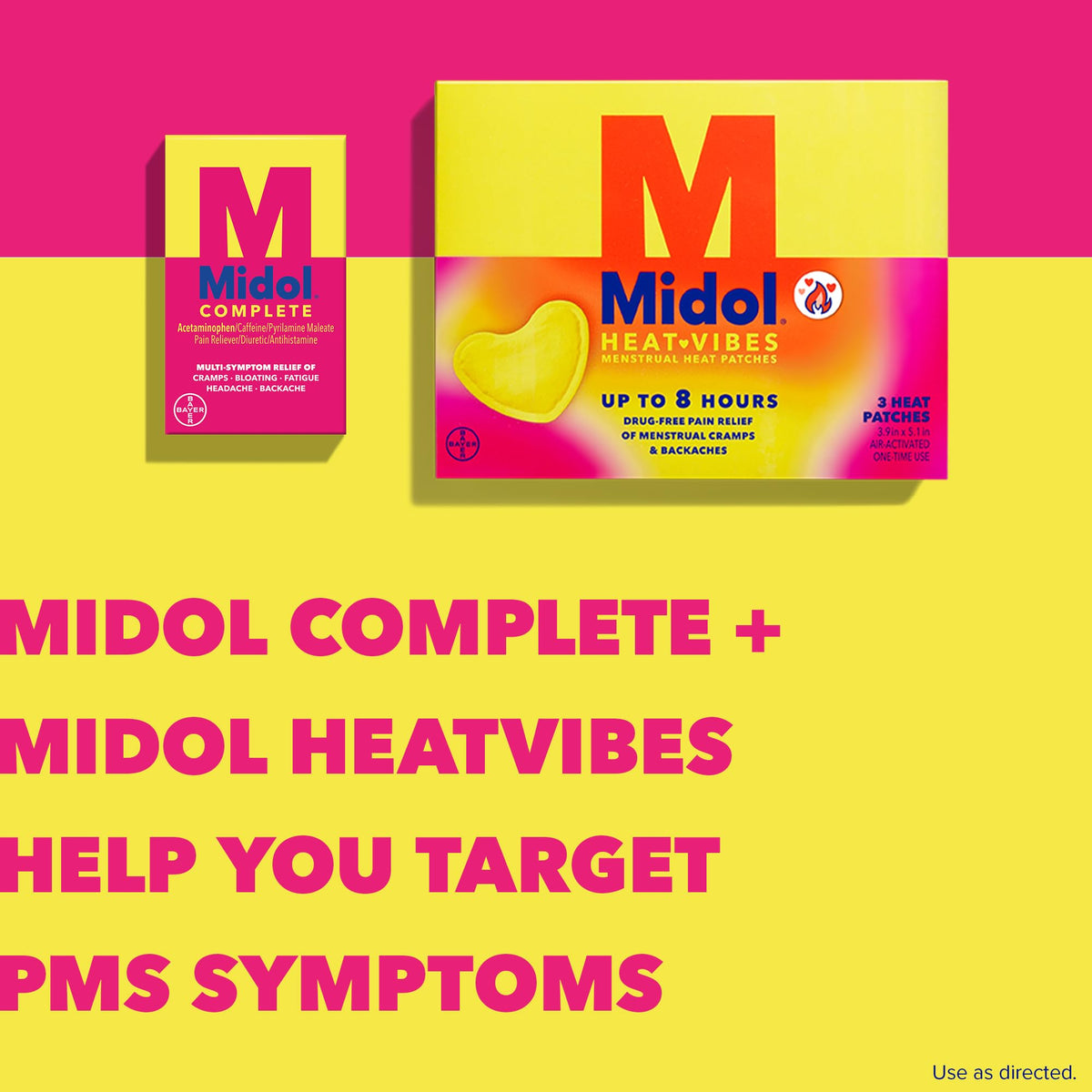 Midol Complete Menstrual Pain Relief Caplets, 40 Count - Provides Cramp, Headache, and Bloating Relief - FENGGESTORE20