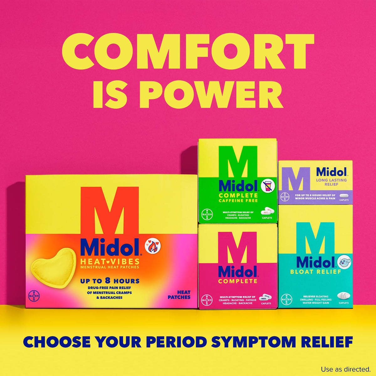 Midol Complete Menstrual Pain Relief Caplets, 40 Count - Provides Cramp, Headache, and Bloating Relief - FENGGESTORE20