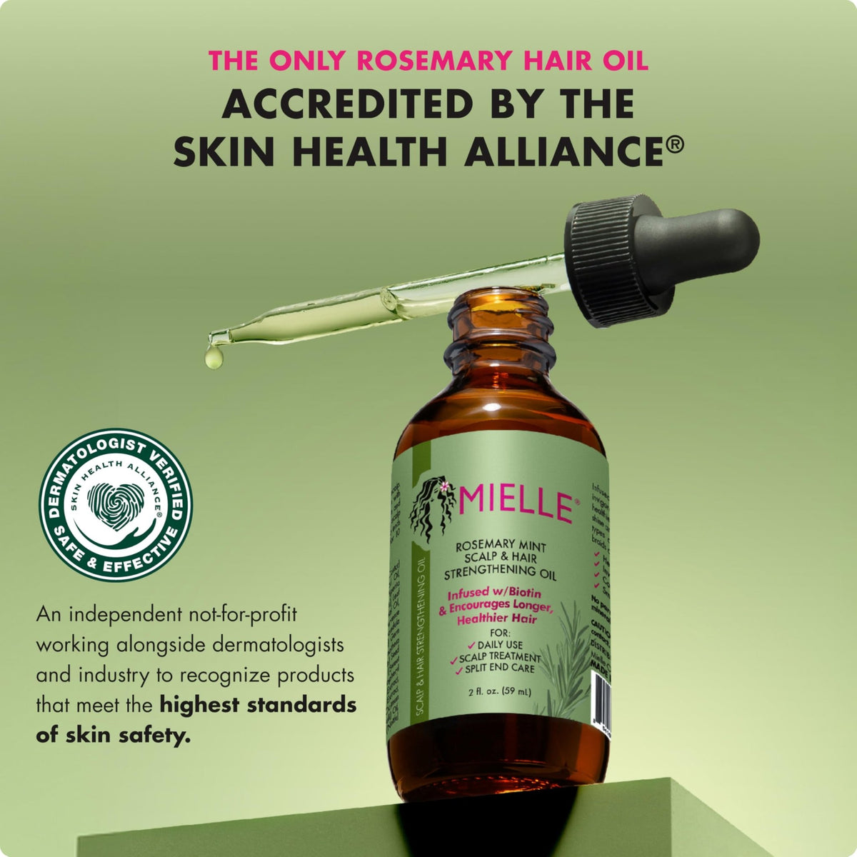 Mielle Organics Rosemary & Mint Hair Oil - Strengthening Biotin Oil Infused Frizzy & Damaged Hair Care - Split Ends & Dry Scalp Treatment - FENGGESTORE20