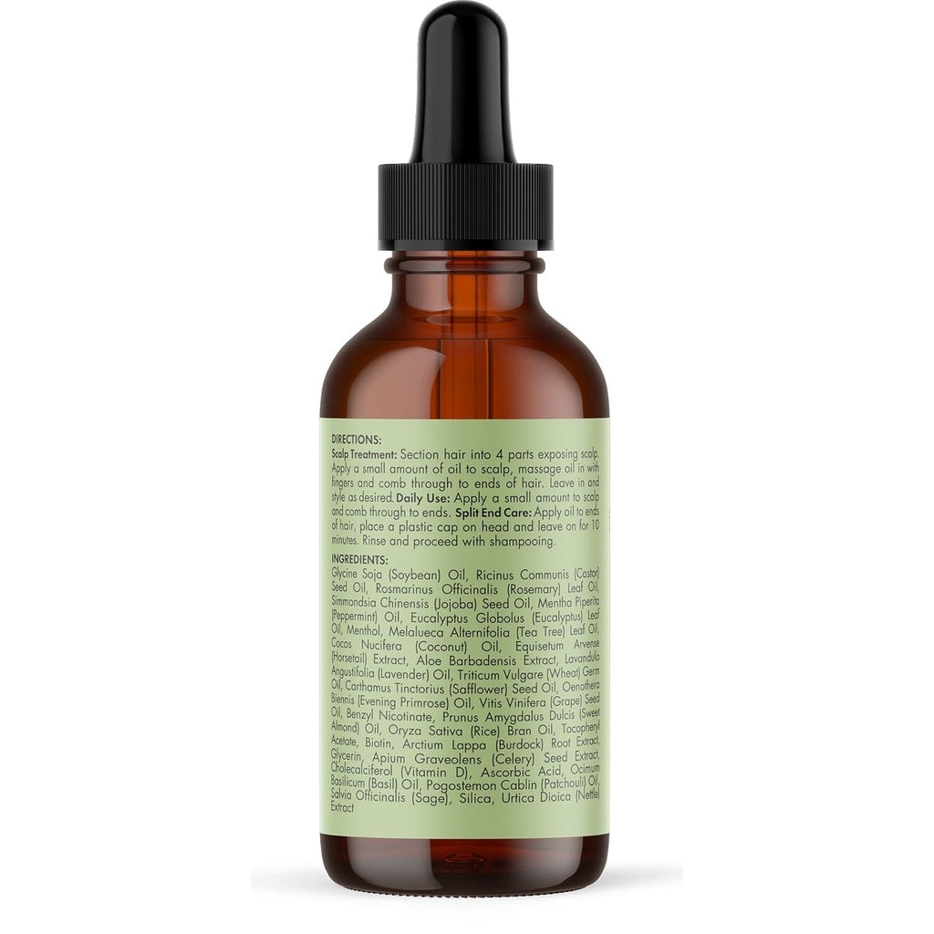 Mielle Organics Rosemary & Mint Hair Oil - Strengthening Biotin Oil Infused Frizzy & Damaged Hair Care - Split Ends & Dry Scalp Treatment - FENGGESTORE20
