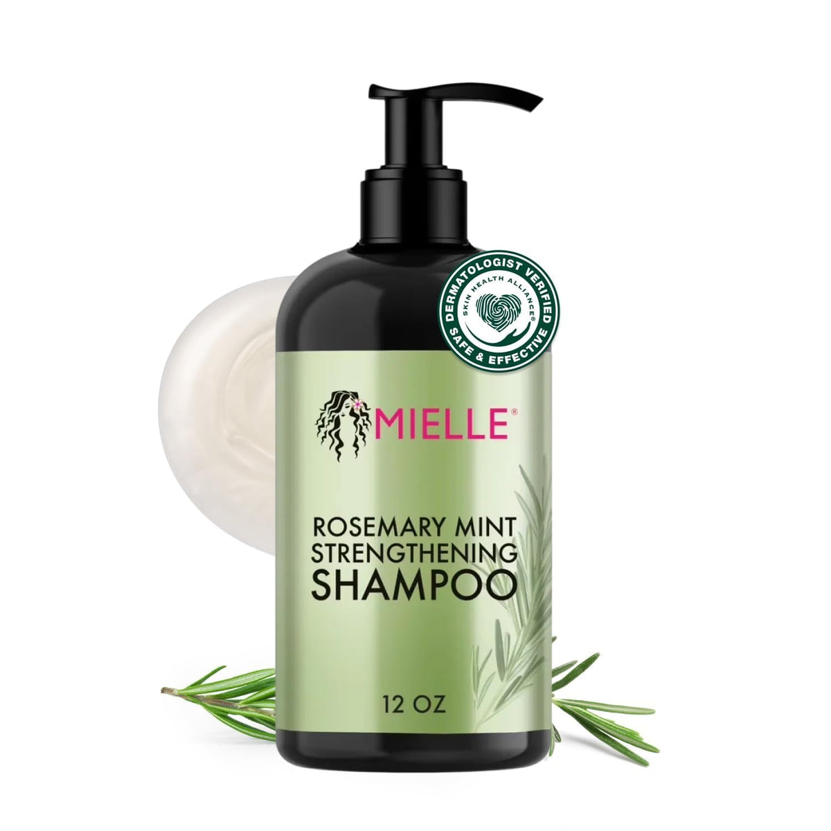 Mielle Organics Rosemary Mint Hair Strengthening Biotin Shampoo - Moisturizing Hair Shampoo for Women and Men to Gently Cleanse, Repair & Protect Strands (12 oz) - FENGGESTORE20