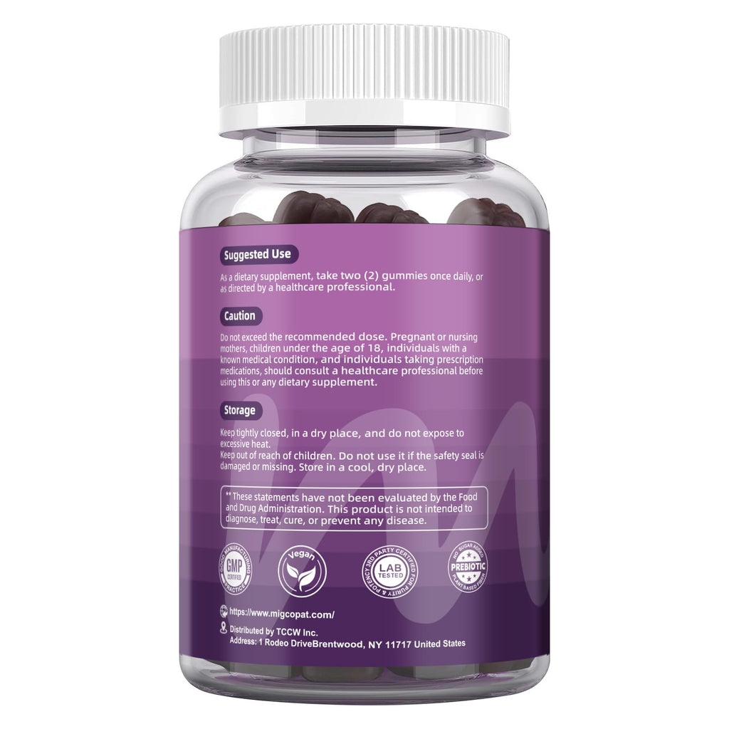 Migcopat Pre Post Probiotics Gummies, Probiotic Prebiotic Postbiotic Digestive Enzymes with Fiber, 120 Billion CFU Probiotics Complete Gut Support, Sugar Free - FENGGESTORE20